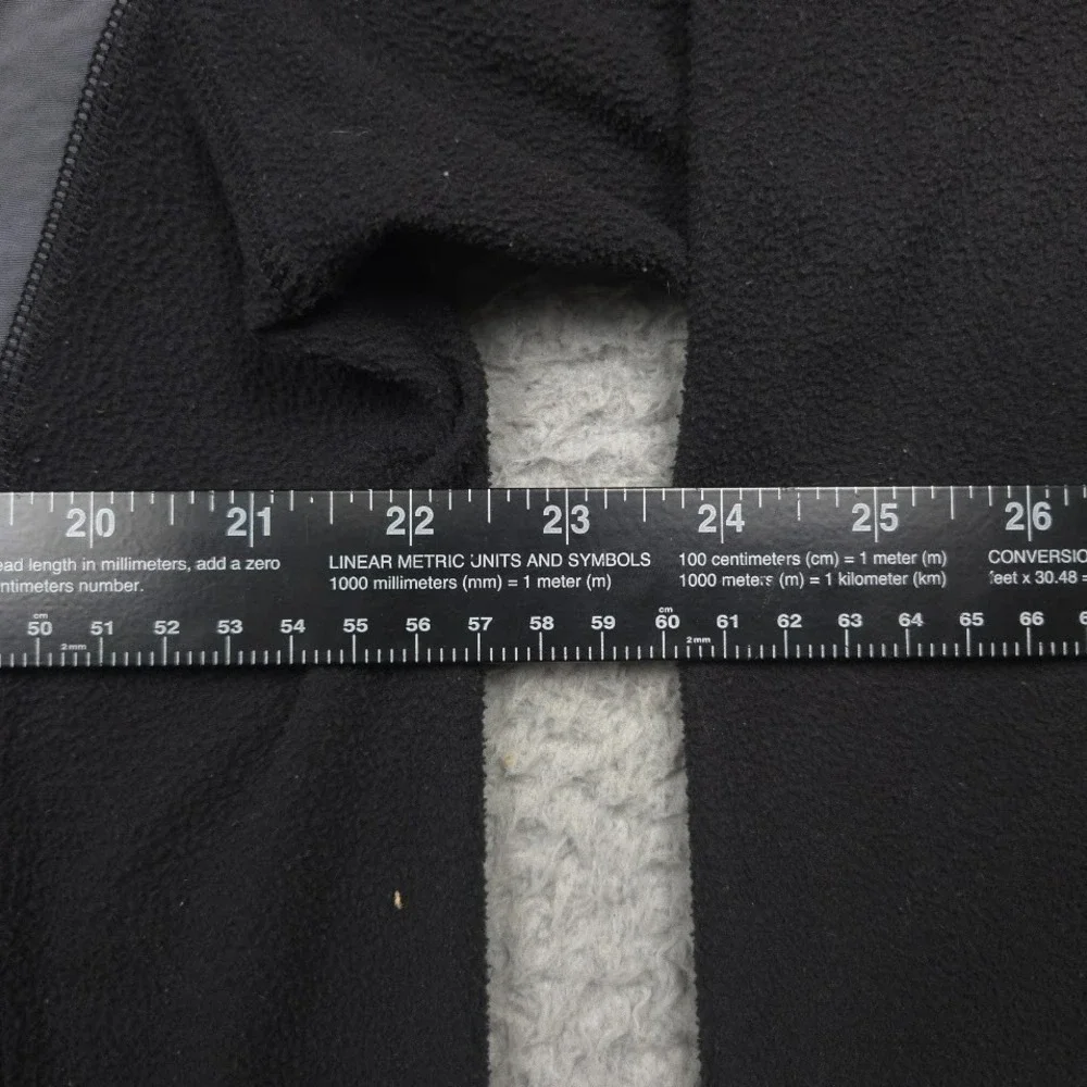 The North‎ Face Mens Large Black Quarter Zip Fleece Pullover Gray Pocket